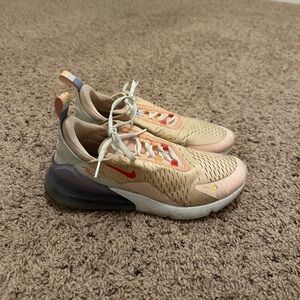 Nike Women's Sneakers - Beige and Red